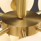 Chandelier Glass Globe Cluster Brass Frame Modern Minimalist Home