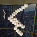 Alabaster Chandelier Box Cubic Elegance