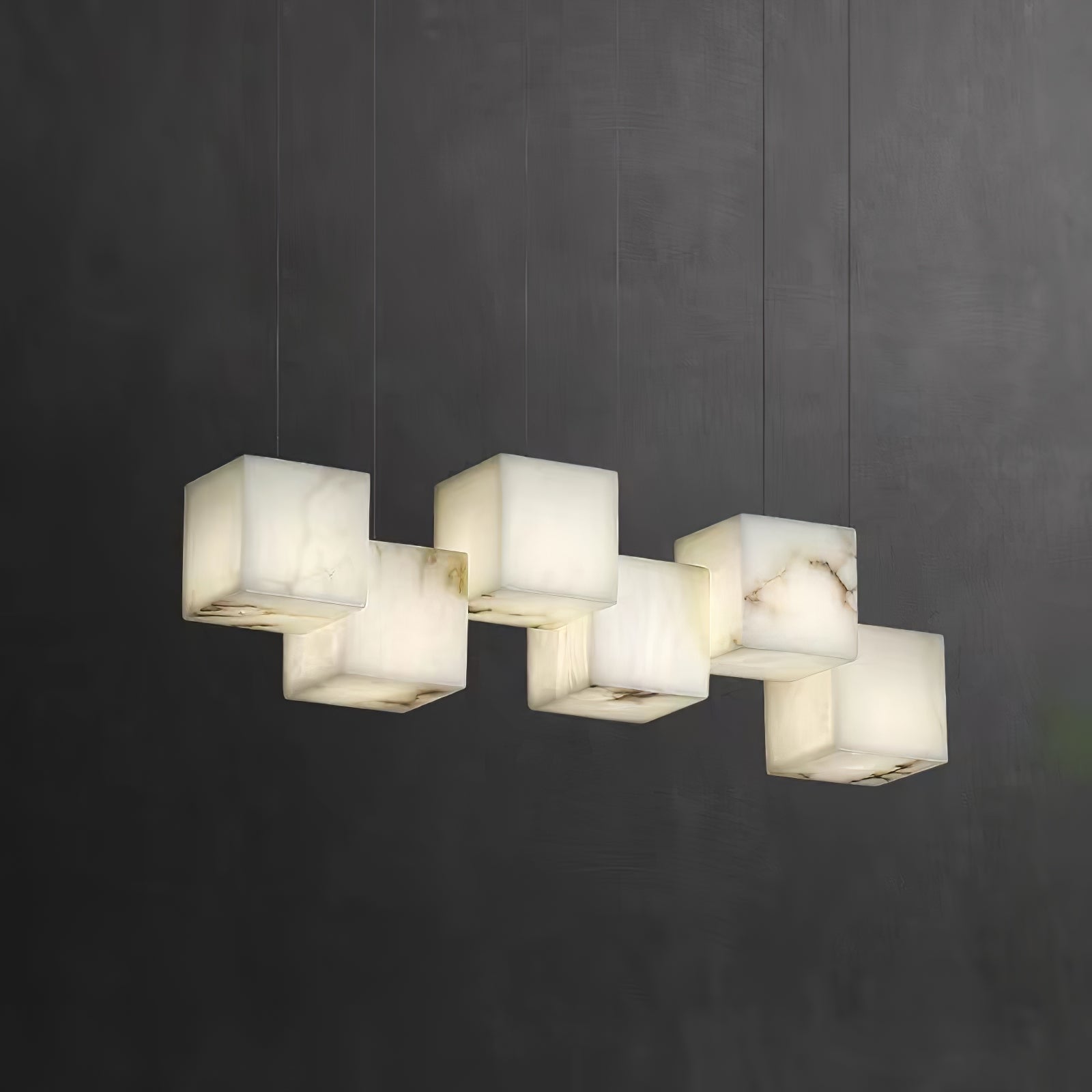 Alabaster Chandelier Box Cubic Elegance