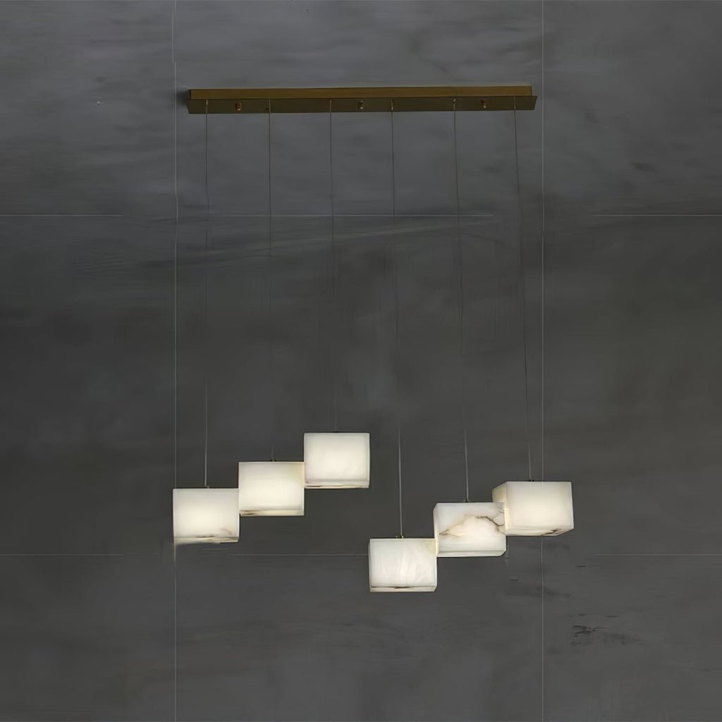 Alabaster Chandelier Box Cubic Elegance