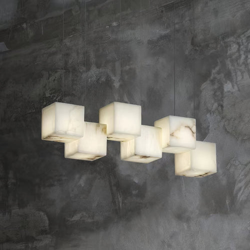 Alabaster Chandelier Box Cubic Elegance