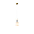 Alabaster Pendant Lamp Ribbed Cylinder