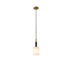 Alabaster Pendant Lamp Ribbed Cylinder