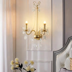 Wall Lamp Metal Crystal Pearls Ornate Elegant Chic Home Elegant