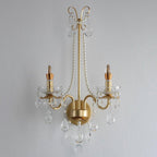 Wall Lamp Metal Crystal Pearls Ornate Elegant Chic Home Elegant