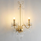 Wall Lamp Metal Crystal Pearls Ornate Elegant Chic Home Elegant
