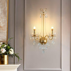 Wall Lamp Metal Crystal Pearls Ornate Elegant Chic Home Elegant