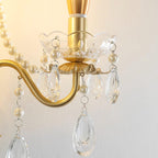 Wall Lamp Metal Crystal Pearls Ornate Elegant Chic Home Elegant