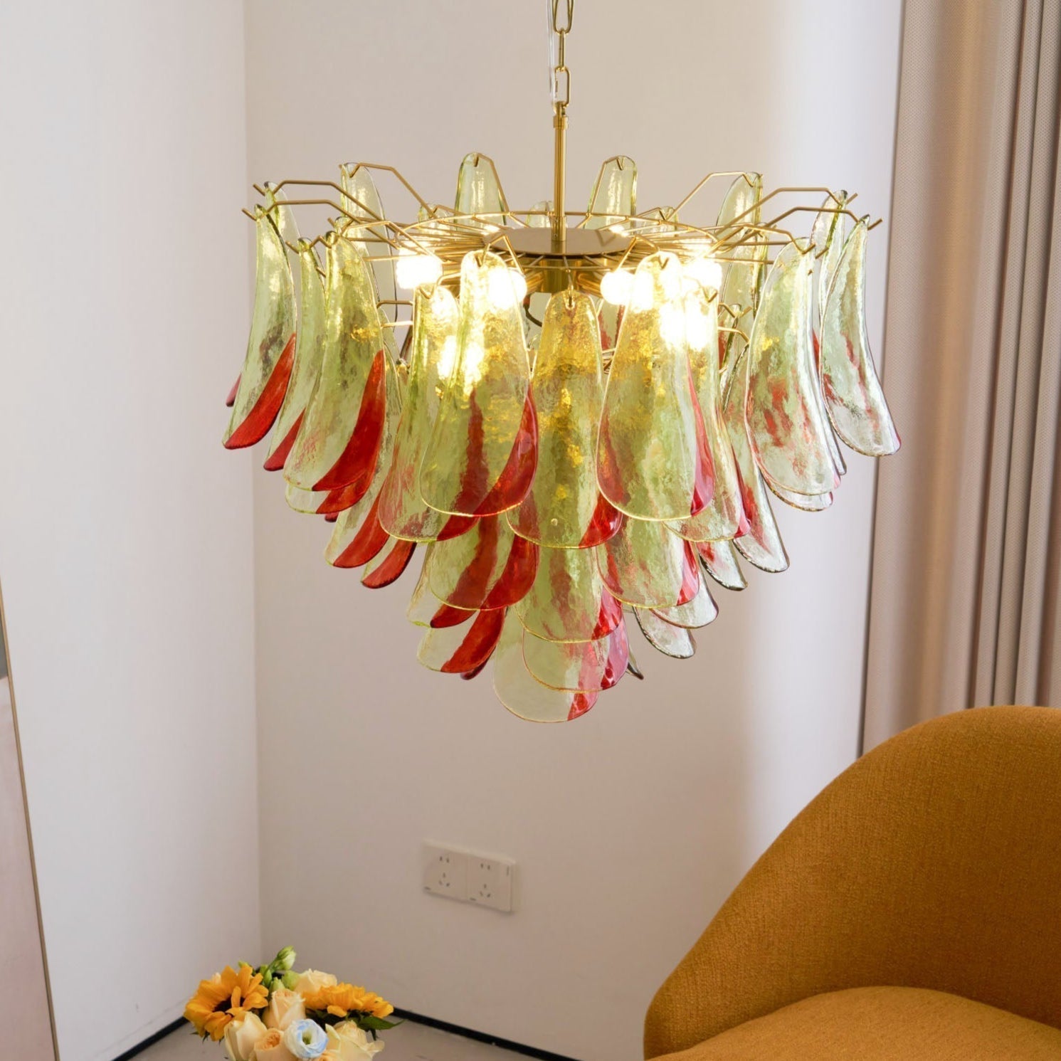Aurora Chandelier Murano Glass Petal