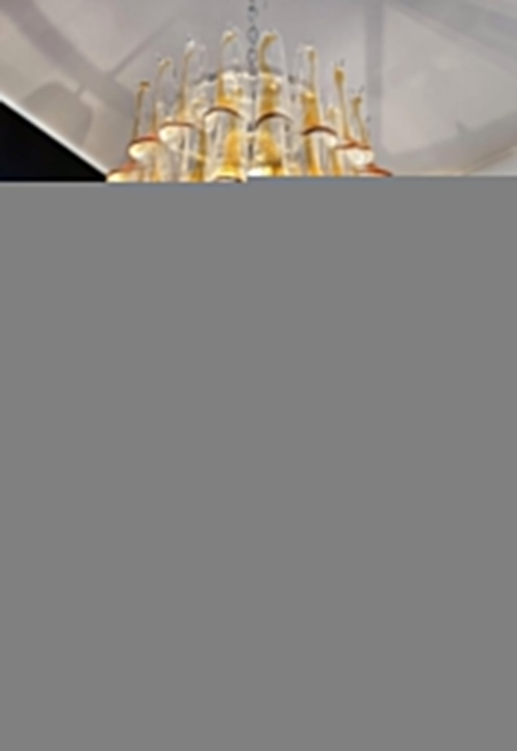 Aurora Chandelier Gold Murano Glass Petals Layered Cascading