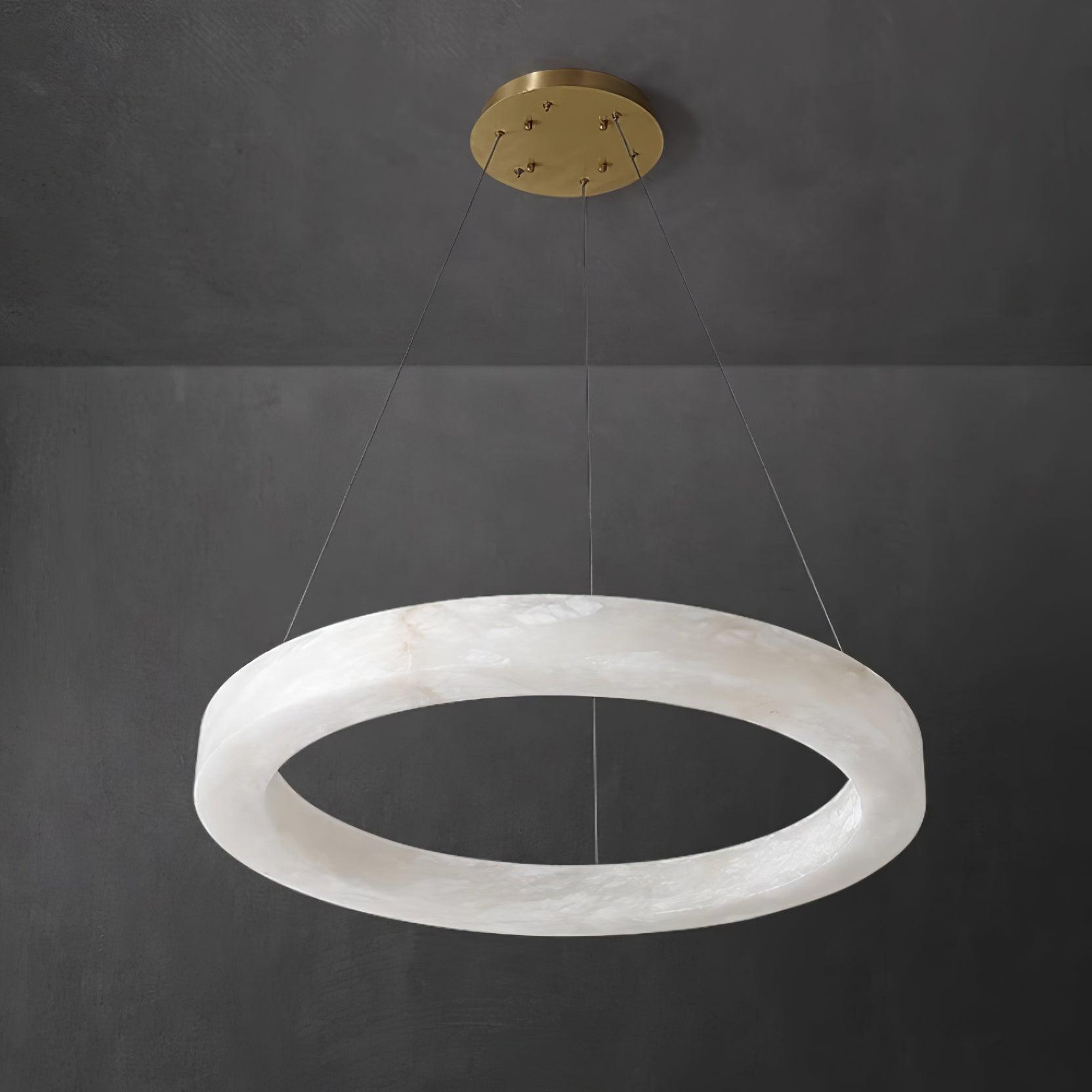 Olloros Alabaster Multi-Ring Pendant Light