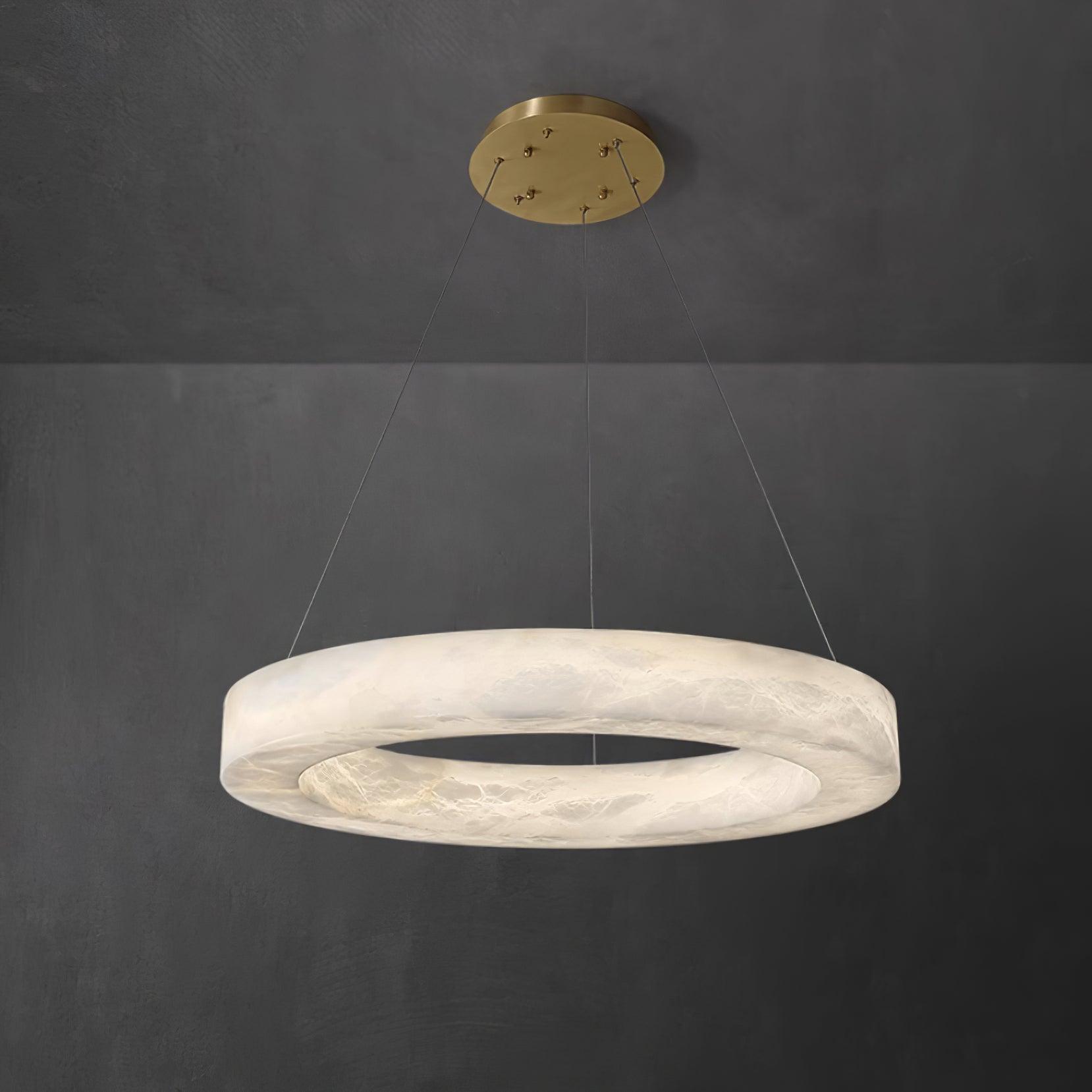 Olloros Alabaster Multi-Ring Pendant Light