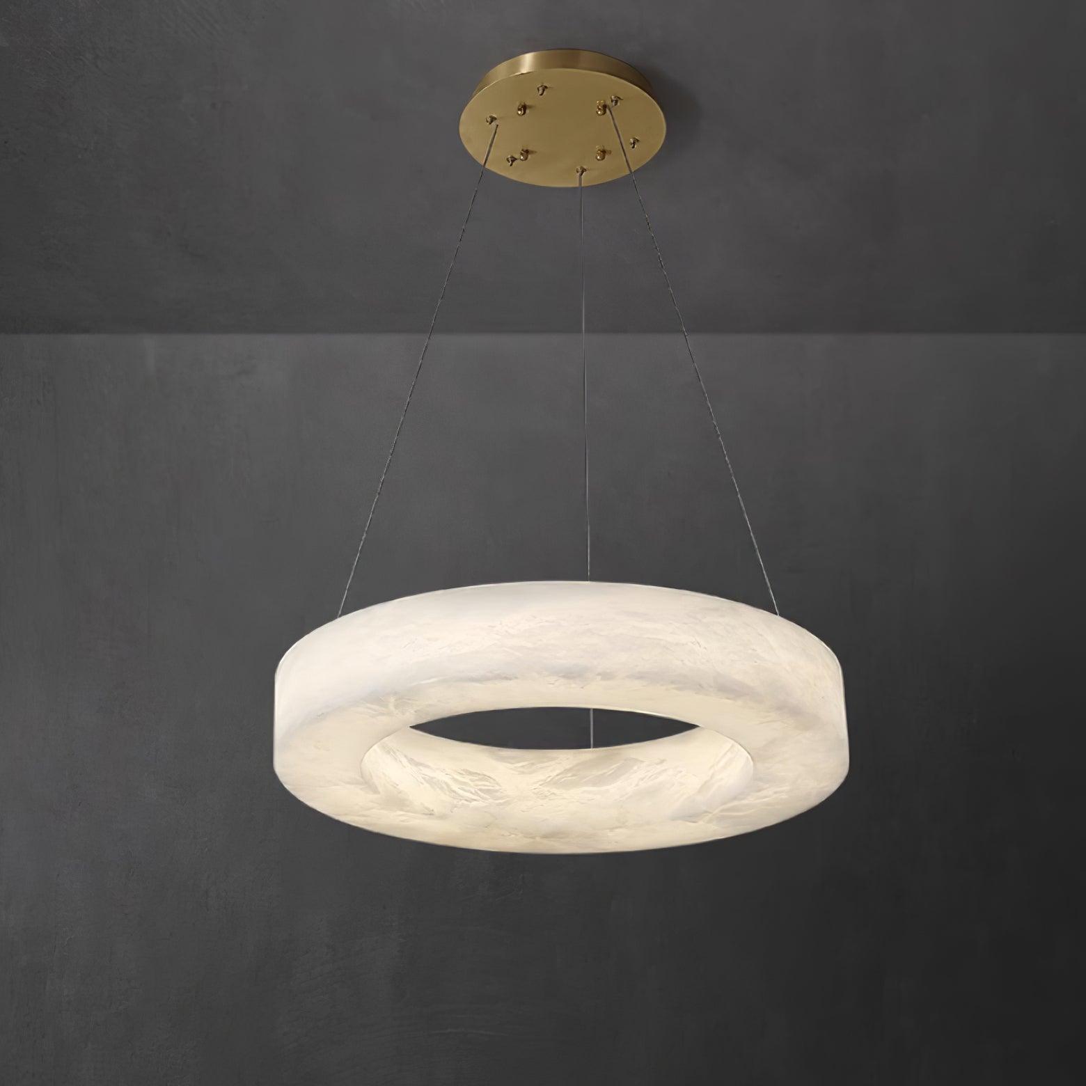 Olloros Alabaster Multi-Ring Pendant Light