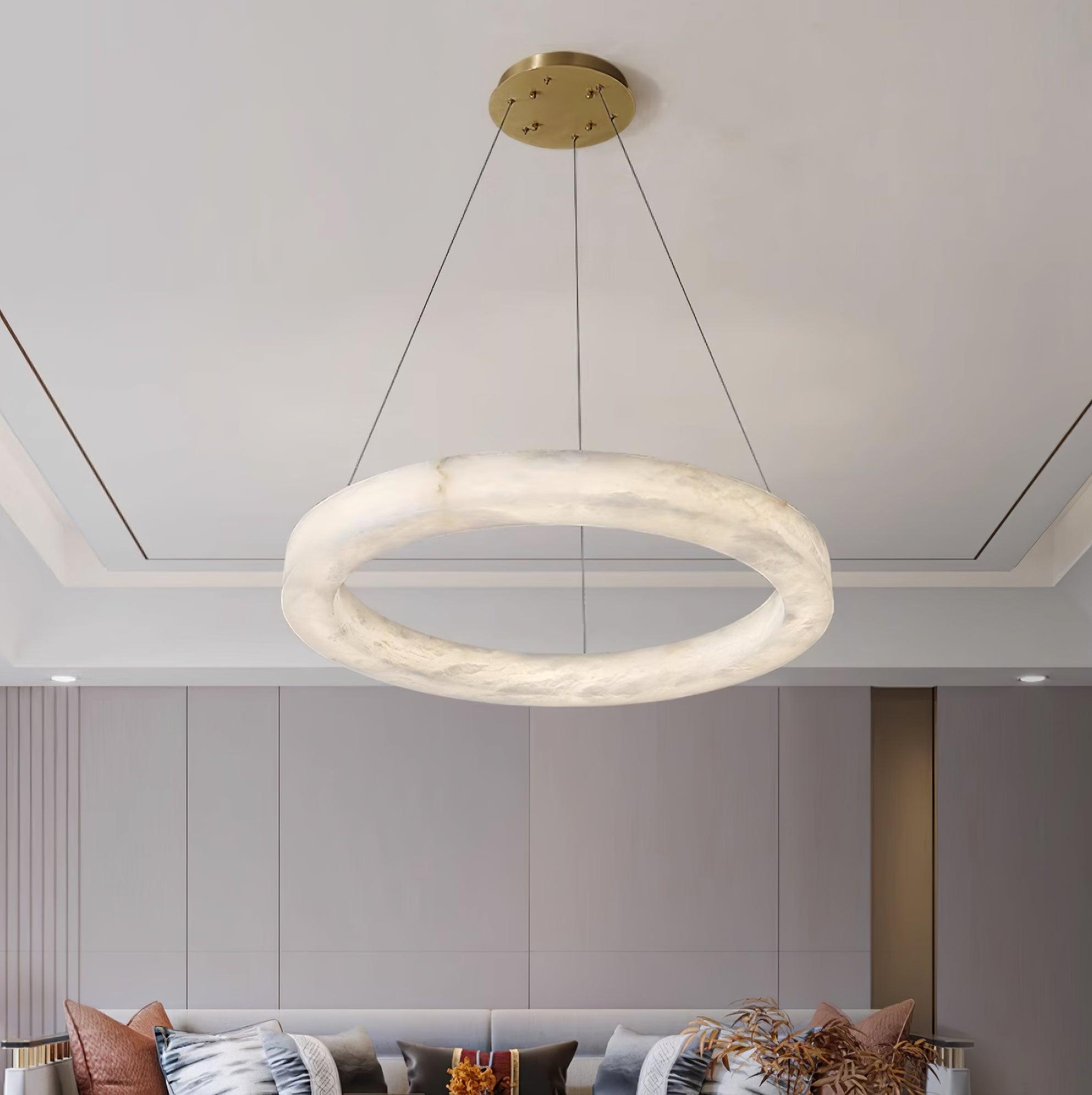 Olloros Alabaster Multi-Ring Pendant Light