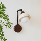 Solaro  Wall Light Travertine White Opalescent Globe