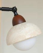 Solaro  Wall Light Travertine White Opalescent Globe