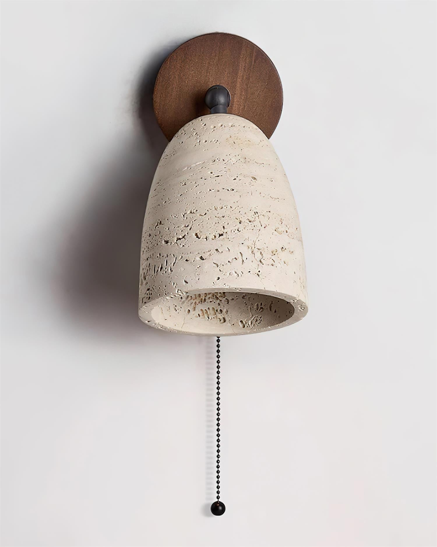 Solaro Wall Lamp Travertine  with pull chain