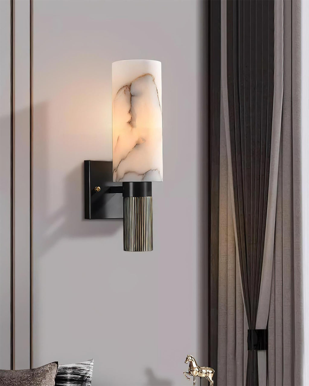 Luste Cylindrical Alabaster Wall Lamp