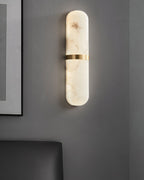 Wall Lamp Alabaster Capsule Brass Band