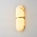 Wall Lamp Alabaster Capsule Brass Band