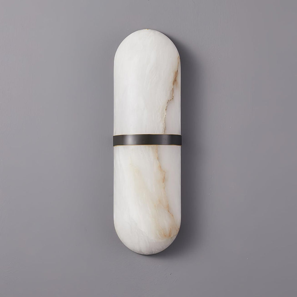 Wall Lamp Alabaster Capsule Brass Band