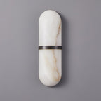 Wall Lamp Alabaster Capsule Brass Band