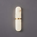Wall Lamp Alabaster Capsule Brass Band