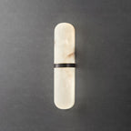 Wall Lamp Alabaster Capsule Brass Band