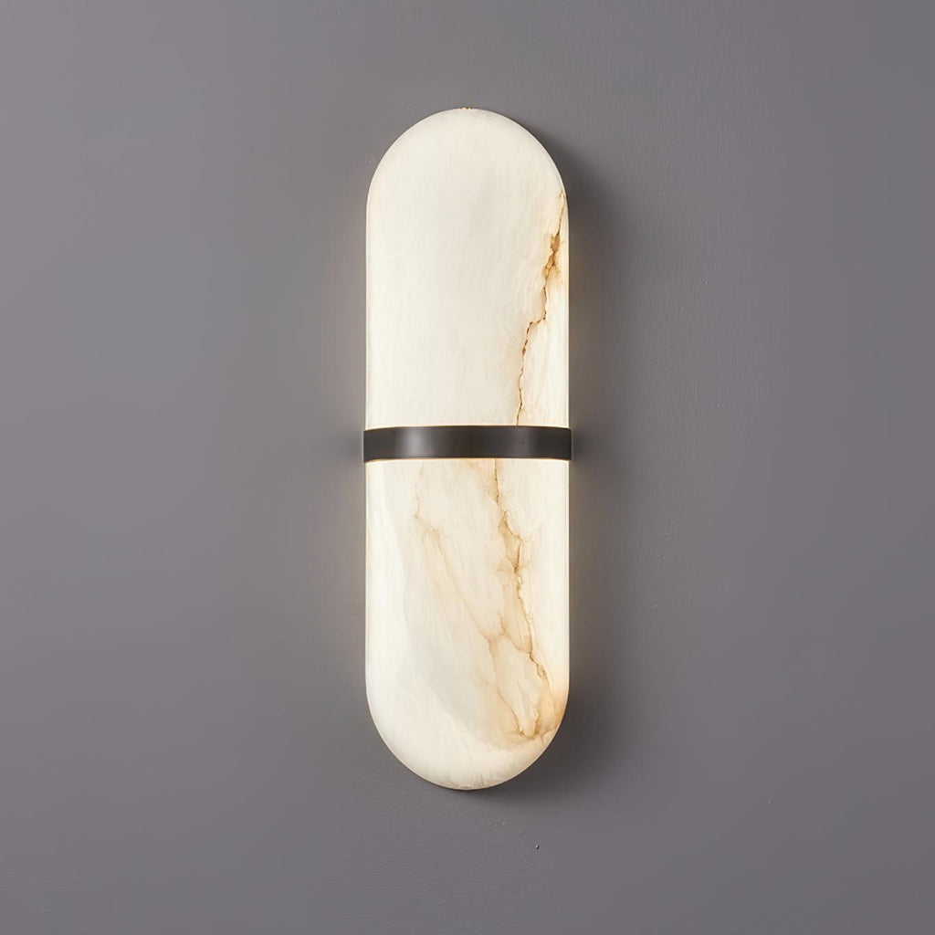 Wall Lamp Alabaster Capsule Brass Band