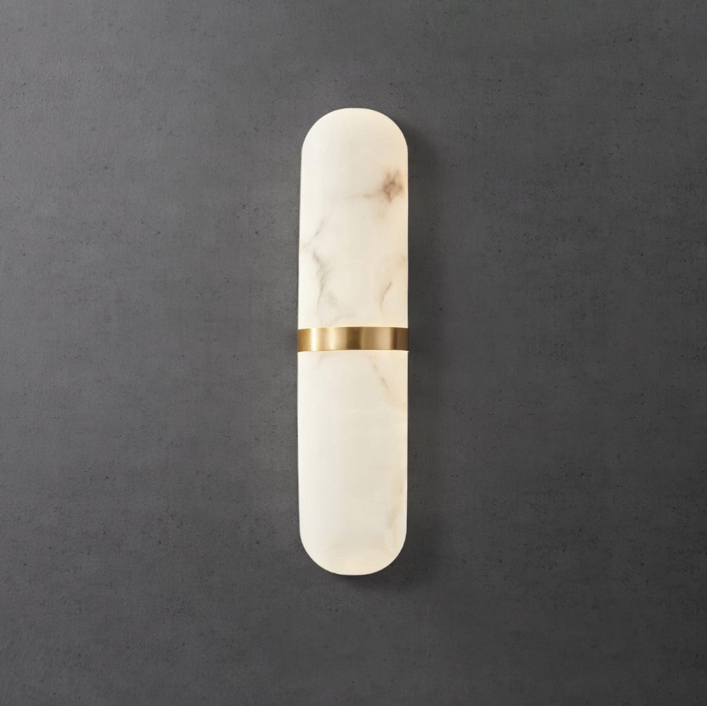 Wall Lamp Alabaster Capsule Brass Band