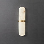 Wall Lamp Alabaster Capsule Brass Band