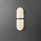 Wall Lamp Alabaster Capsule Brass Band