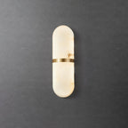 Wall Lamp Alabaster Capsule Brass Band