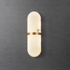 Wall Lamp Alabaster Capsule Brass Band