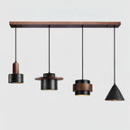 Ritta Black Travertine Pendant Light Set