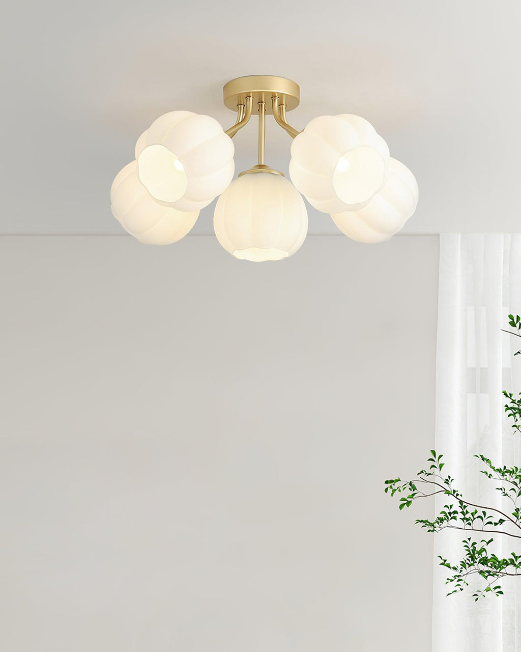 Ceiling Light Petal Globe Cluster Soft Glow Romantic Floral