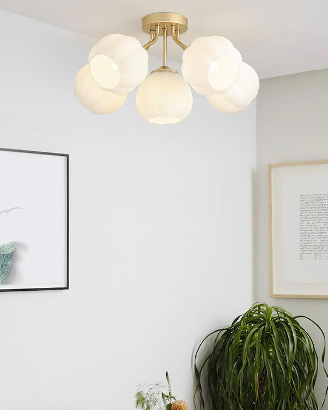 Ceiling Light Petal Globe Cluster Soft Glow Romantic Floral