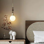 Norn Vintage Globe Pendant Light Wooden Beads