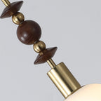 Norn Vintage Globe Pendant Light Wooden Beads