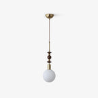 Norn Vintage Globe Pendant Light Wooden Beads