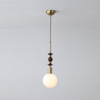 Norn Vintage Globe Pendant Light Wooden Beads
