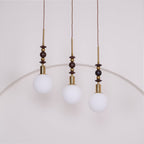 Norn Vintage Globe Pendant Light Wooden Beads