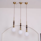 Norn Vintage Globe Pendant Light Wooden Beads