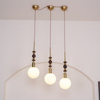 Norn Vintage Globe Pendant Light Wooden Beads
