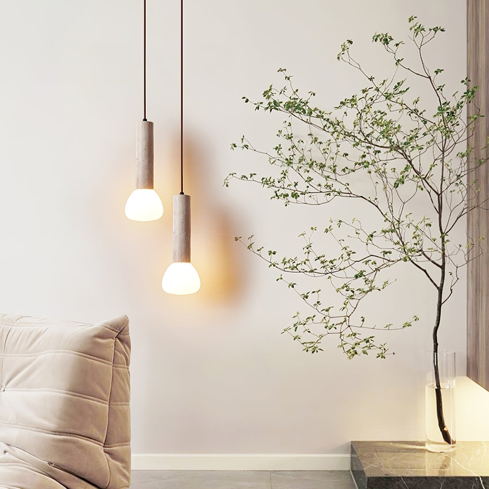 Cicaris Minimalist Travertine Pendant Light