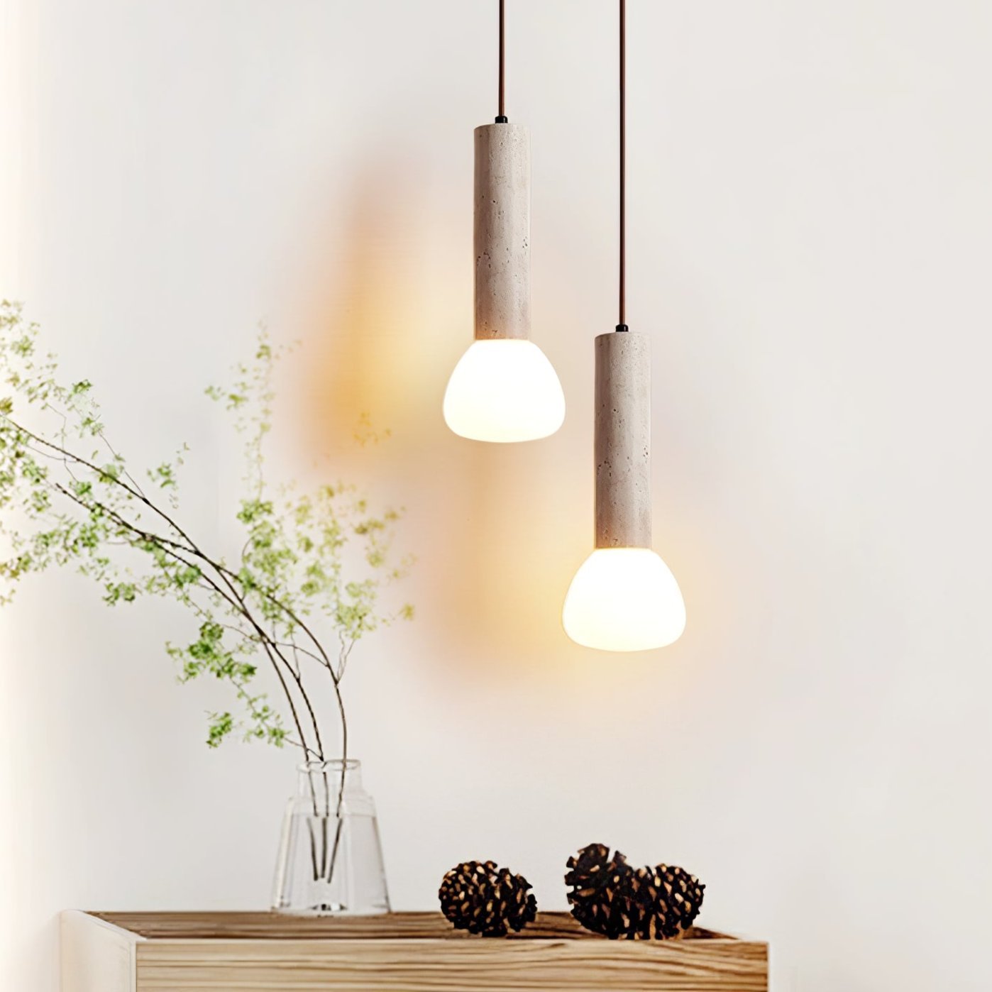 Cicaris Minimalist Travertine Pendant Light