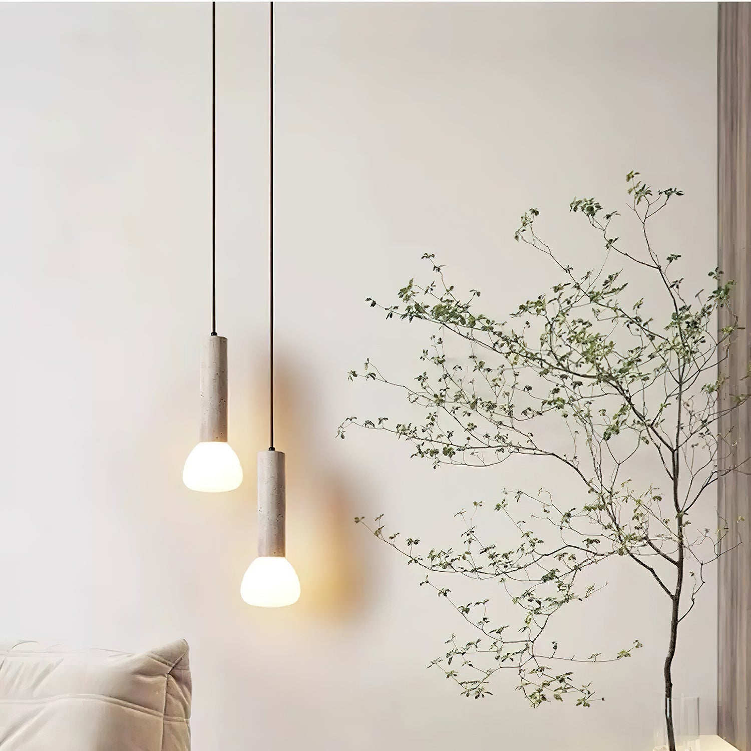 Cicaris Minimalist Travertine Pendant Light