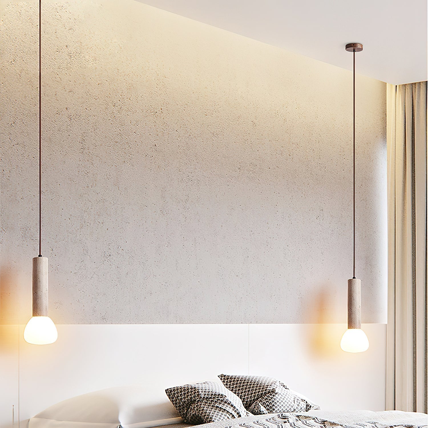 Cicaris Minimalist Travertine Pendant Light