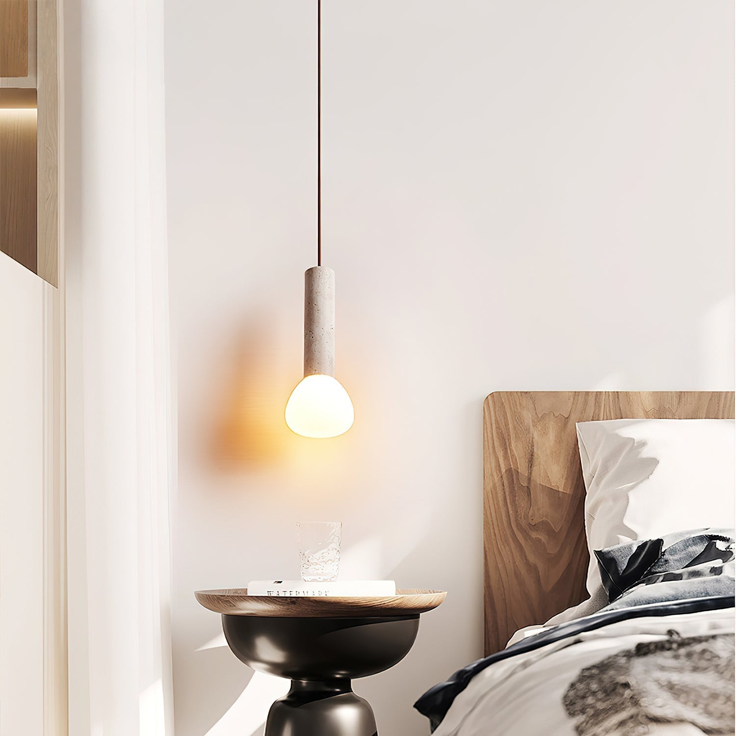 Cicaris Minimalist Travertine Pendant Light