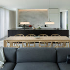 Pendant Light White Fabric Drum Black